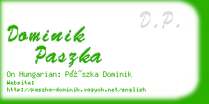dominik paszka business card